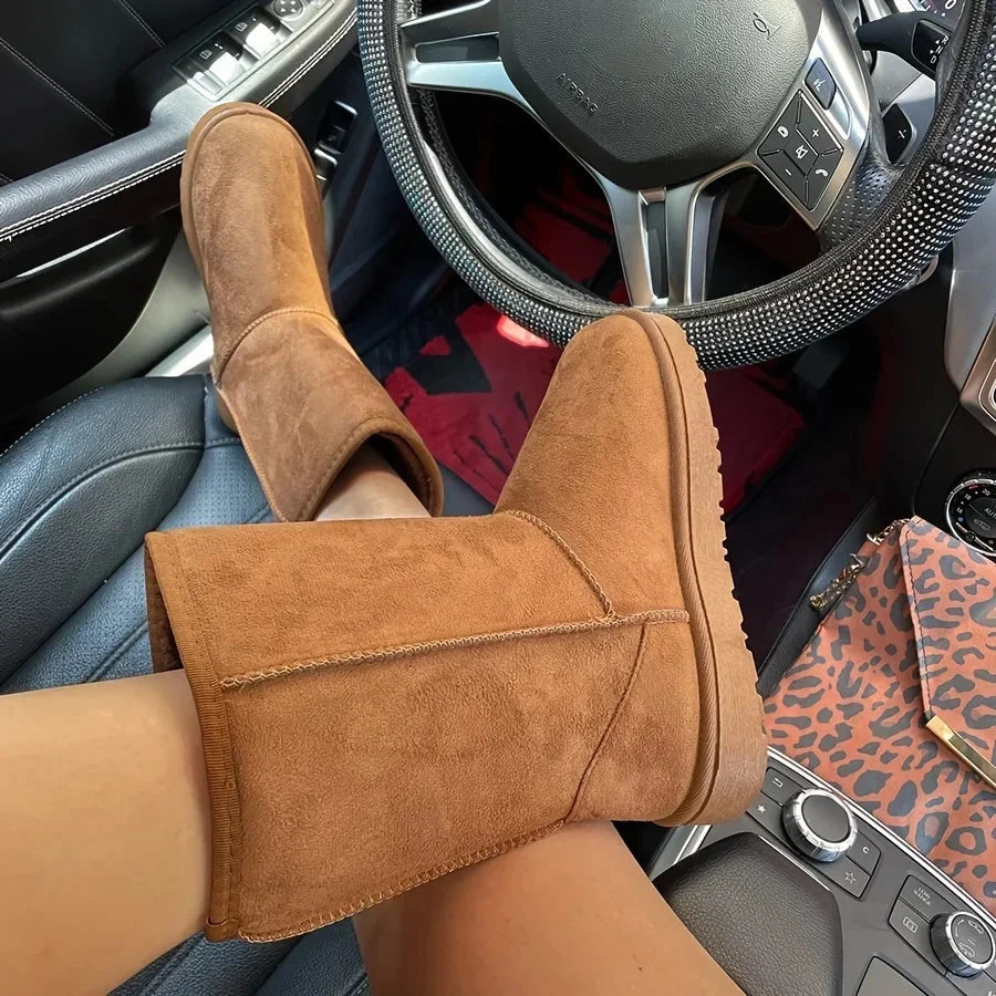 Corduroy Slip-On Winter Boots