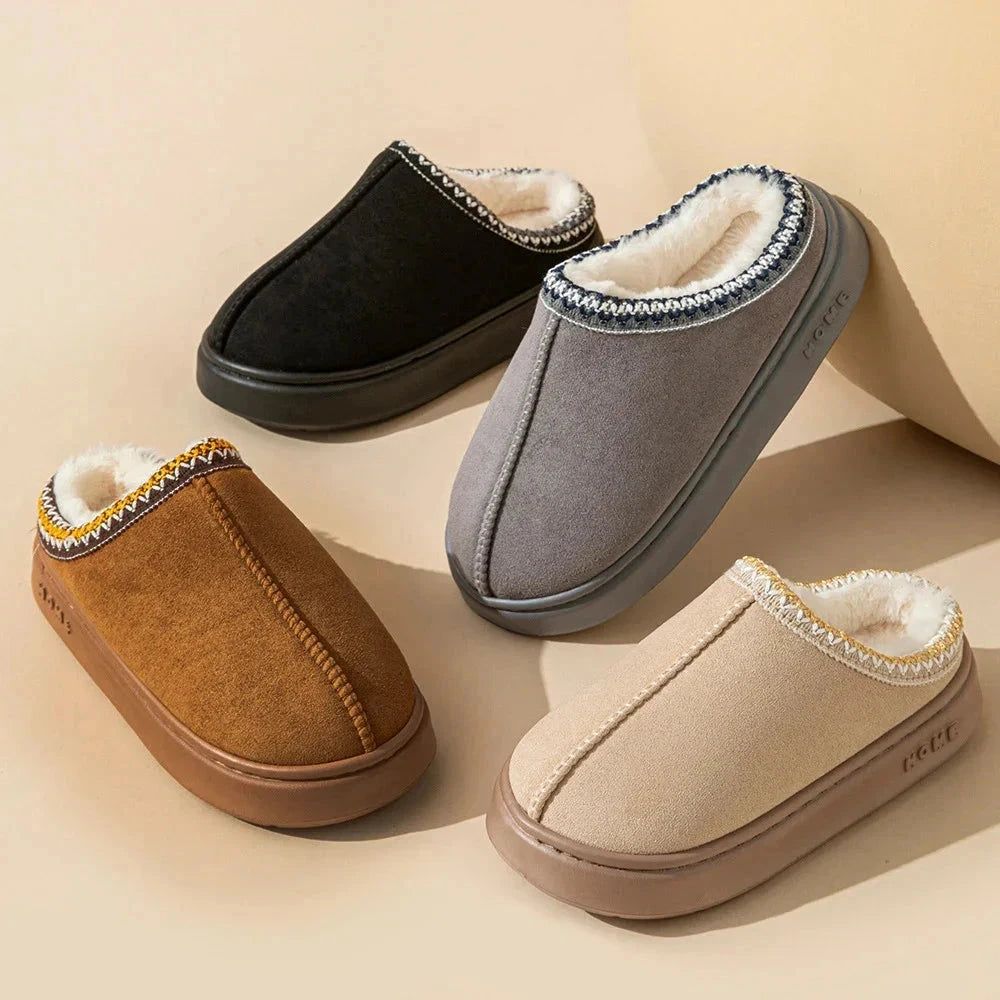 Plush Warm Platform Slippers
