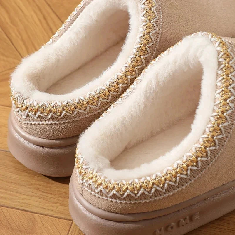 Plush Warm Platform Slippers
