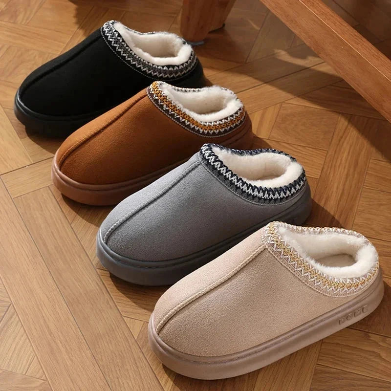 Plush Warm Platform Slippers