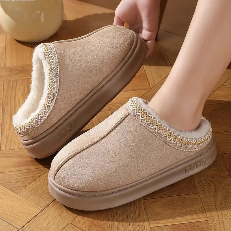 Plush Warm Platform Slippers