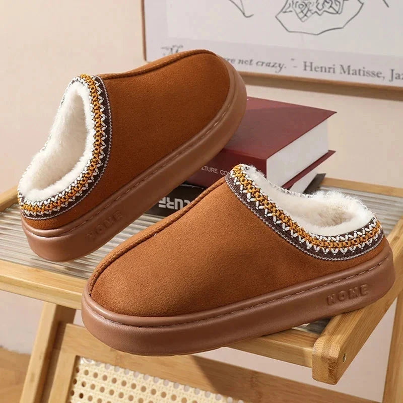 Plush Warm Platform Slippers